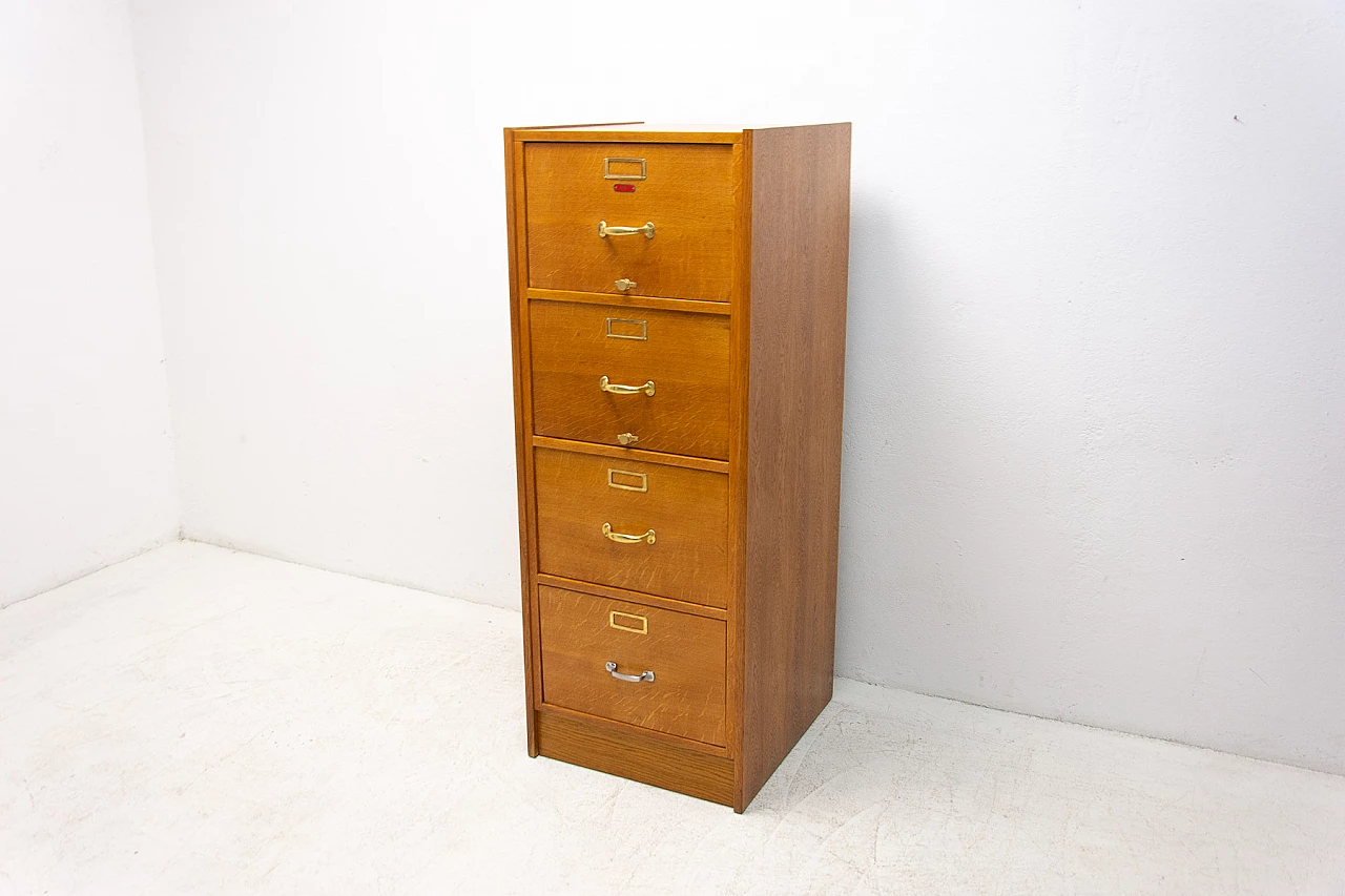Industrial filing cabinet in oak, plywood and metal, 1930s 2
