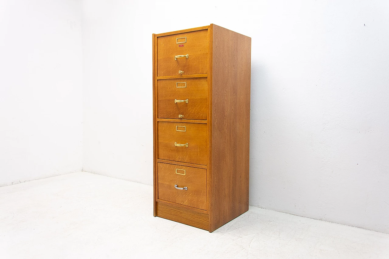 Industrial filing cabinet in oak, plywood and metal, 1930s 4