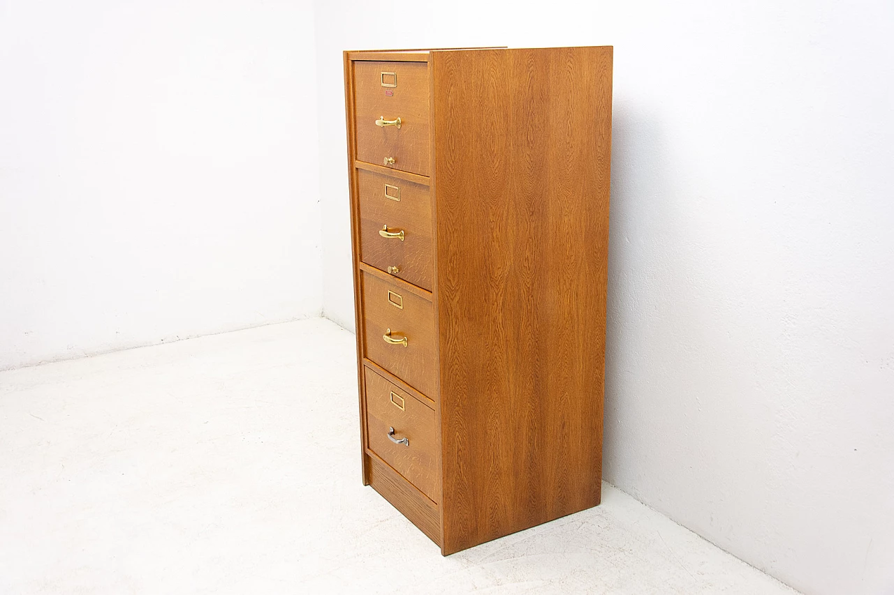 Industrial filing cabinet in oak, plywood and metal, 1930s 5