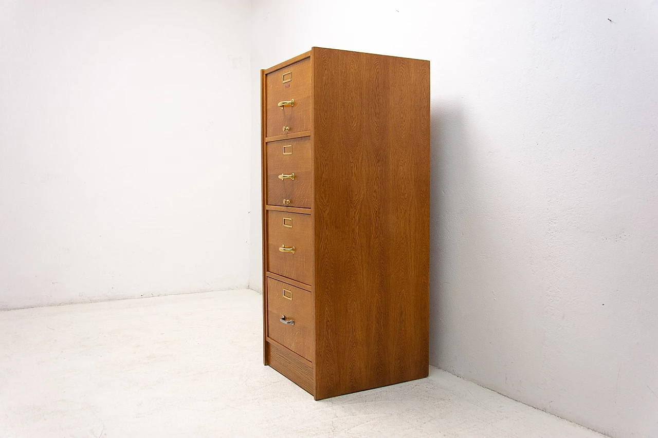 Industrial filing cabinet in oak, plywood and metal, 1930s 6