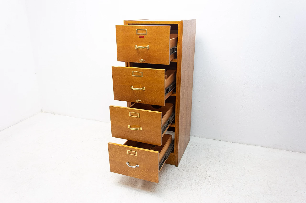 Industrial filing cabinet in oak, plywood and metal, 1930s 7