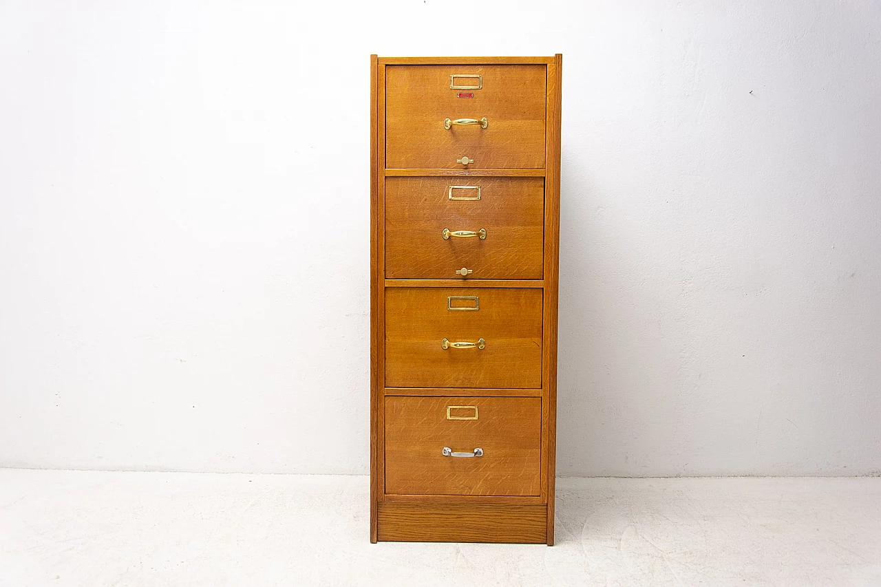 Industrial filing cabinet in oak, plywood and metal, 1930s 17