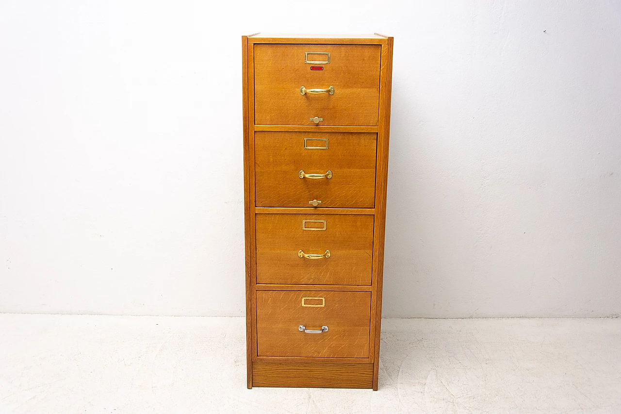 Industrial filing cabinet in oak, plywood and metal, 1930s 18