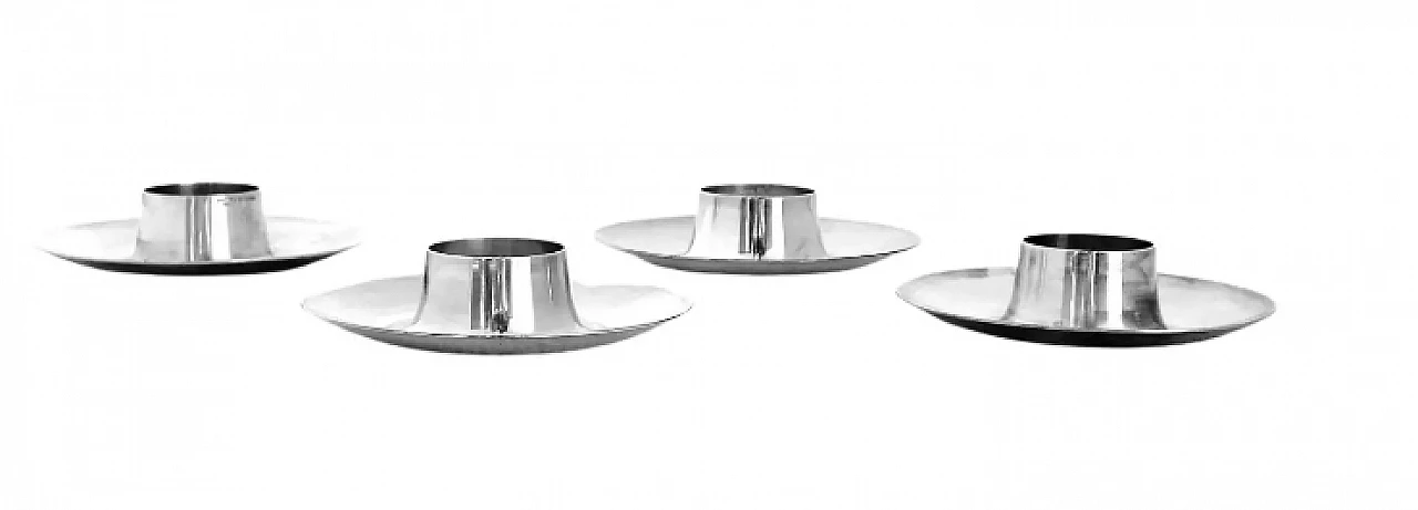 2 Stainless steel egg cups by Christofle, 1960s 1