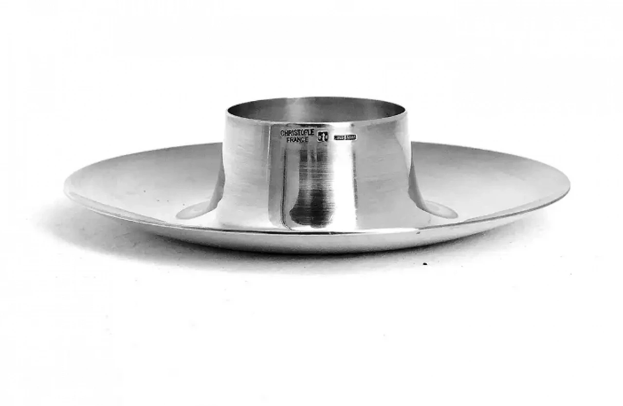 2 Stainless steel egg cups by Christofle, 1960s 7