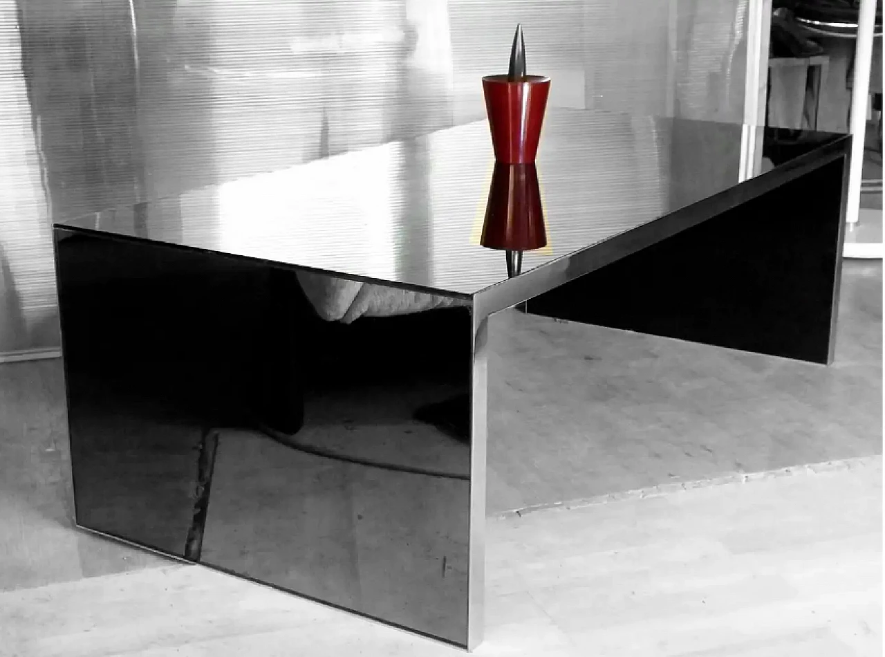 Nanda Vigo low mirror table Four Corners by Driade, 1970s 3