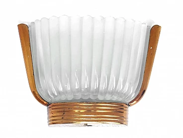 Glass and brass wall lamp by Deco for Archimede Seguso, 1930s