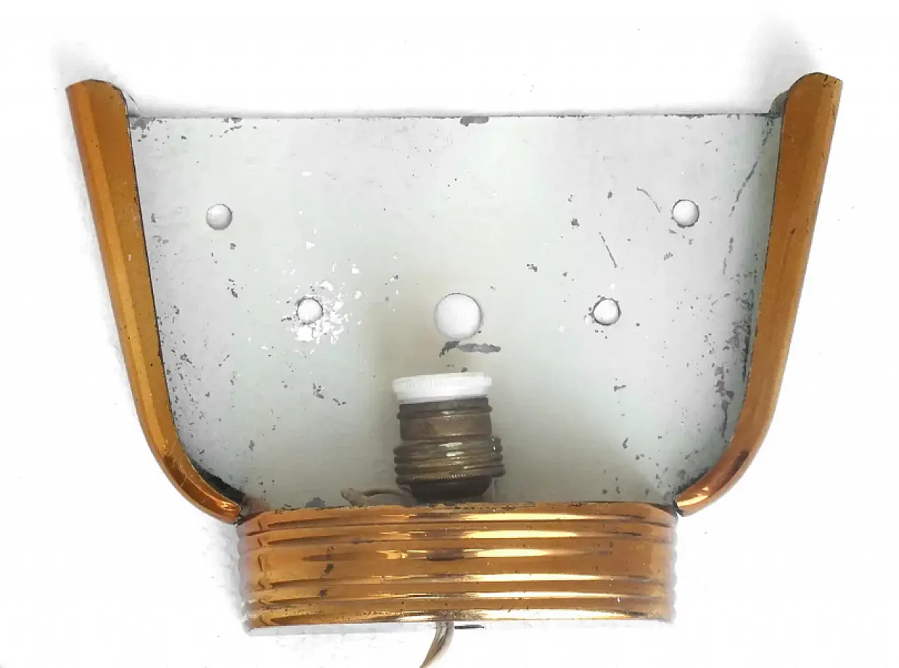 Glass and brass wall lamp by Deco for Archimede Seguso, 1930s 6