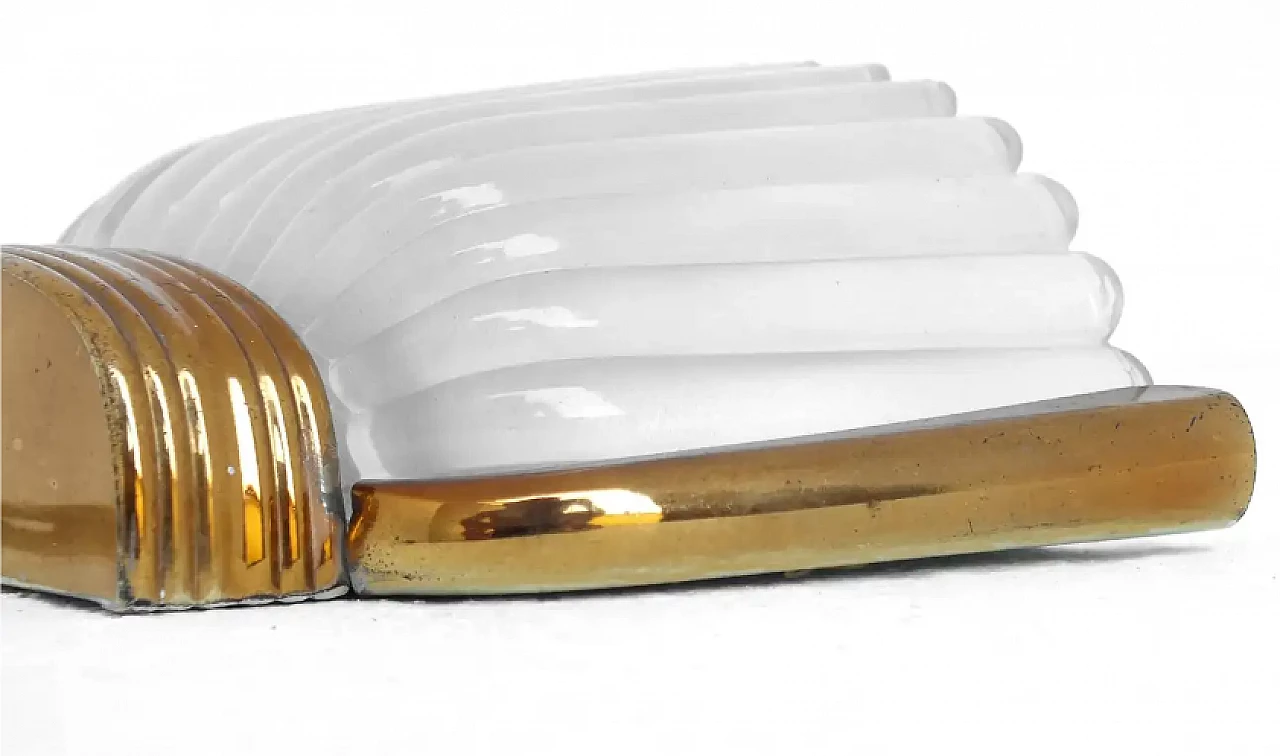 Glass and brass wall lamp by Deco for Archimede Seguso, 1930s 9