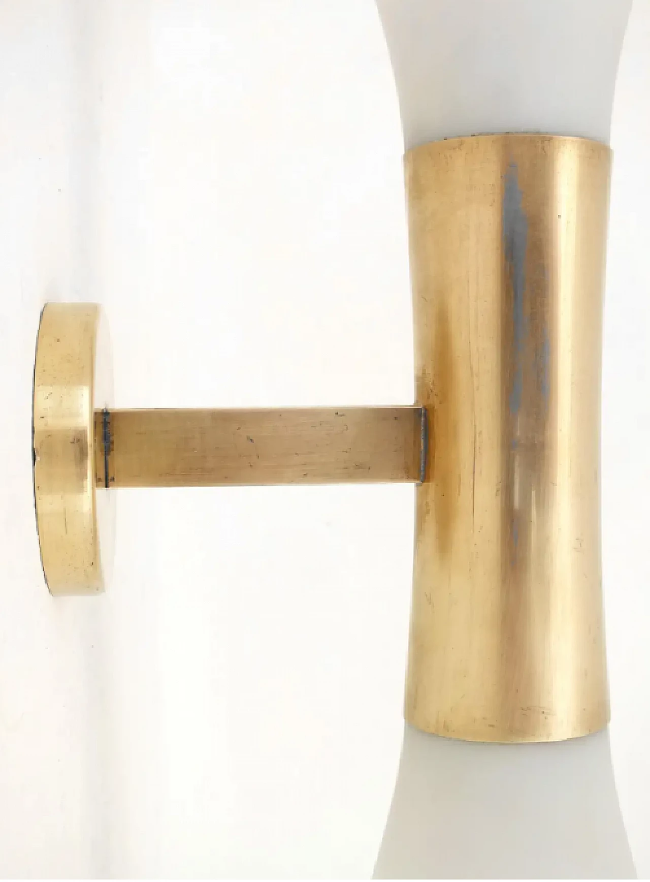 Glass and brass wall lamp by Bruno Gatta for Stilnovo, 1960s 2