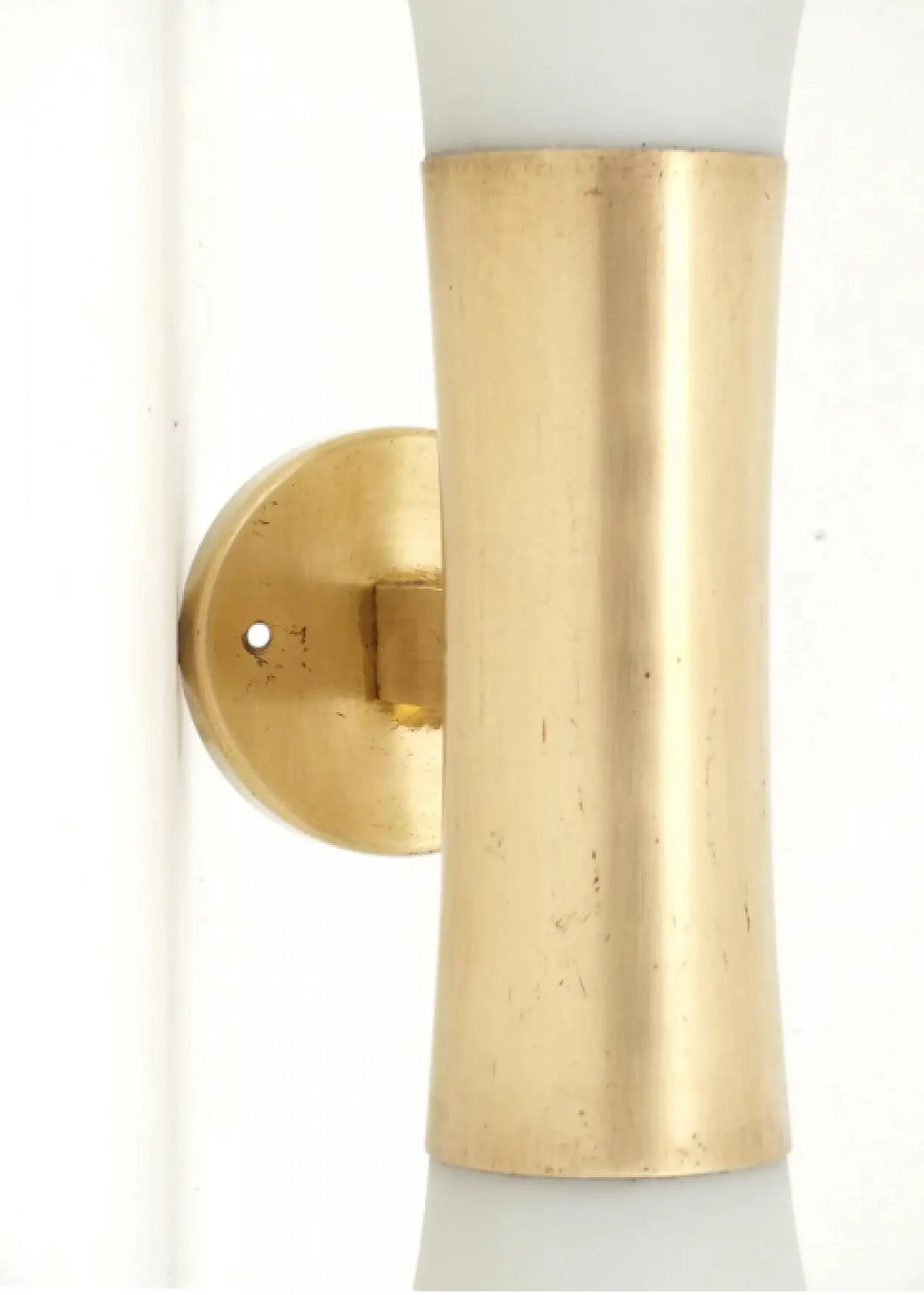 Glass and brass wall lamp by Bruno Gatta for Stilnovo, 1960s 3