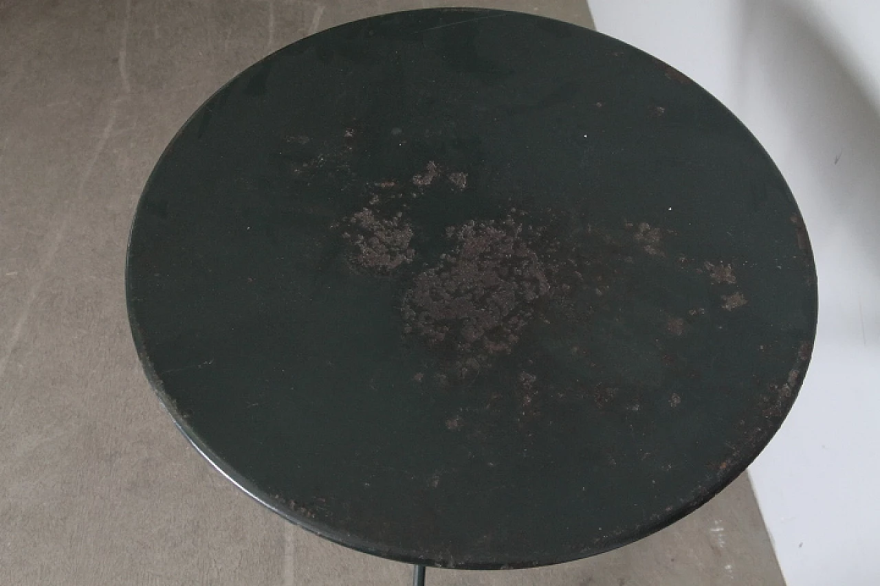 Tavolo rotondo da esterno in ferro laccato verde, '800 4