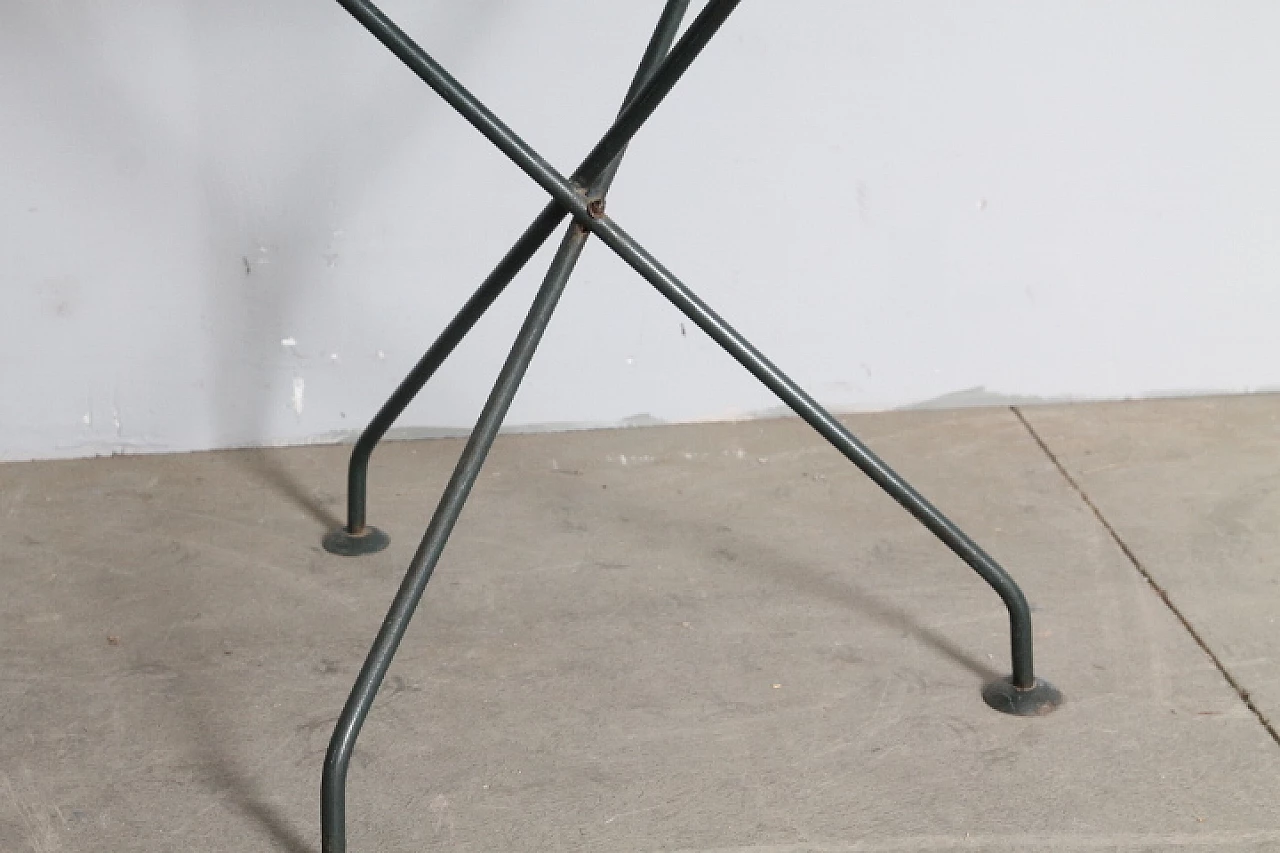 Tavolo rotondo da esterno in ferro laccato verde, '800 6