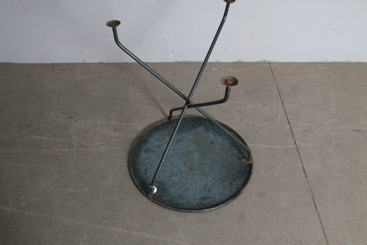 Tavolo rotondo da esterno in ferro laccato verde, '800 12