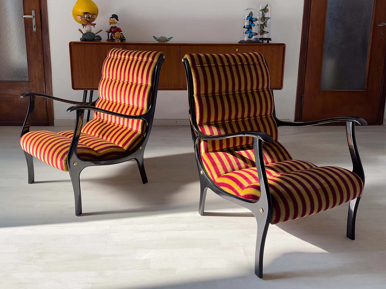 Pair of Mitzi armchairs by Ezio Longhi for Elam, 1950s 2