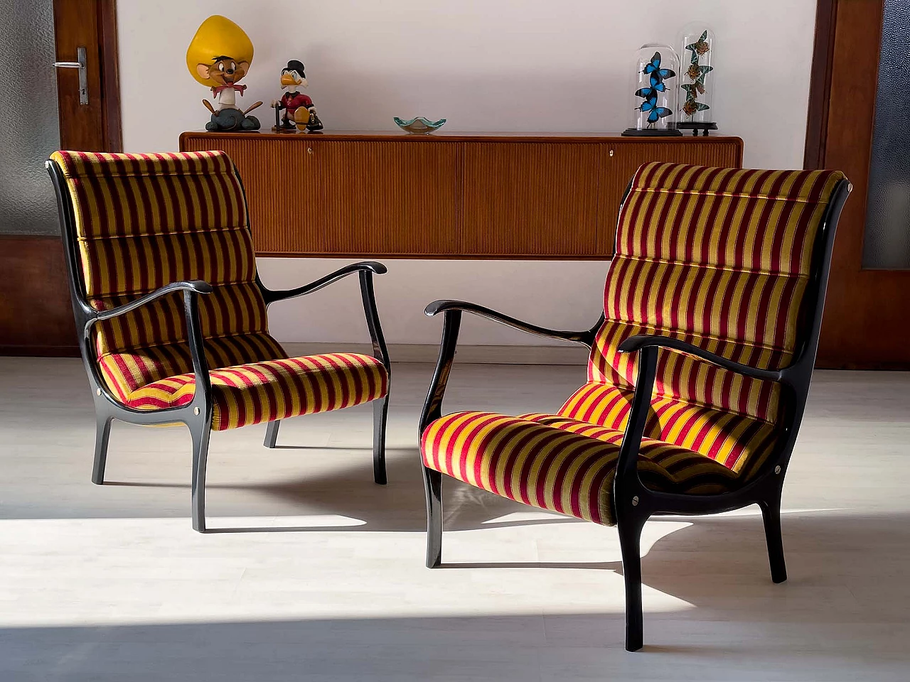 Pair of Mitzi armchairs by Ezio Longhi for Elam, 1950s 5