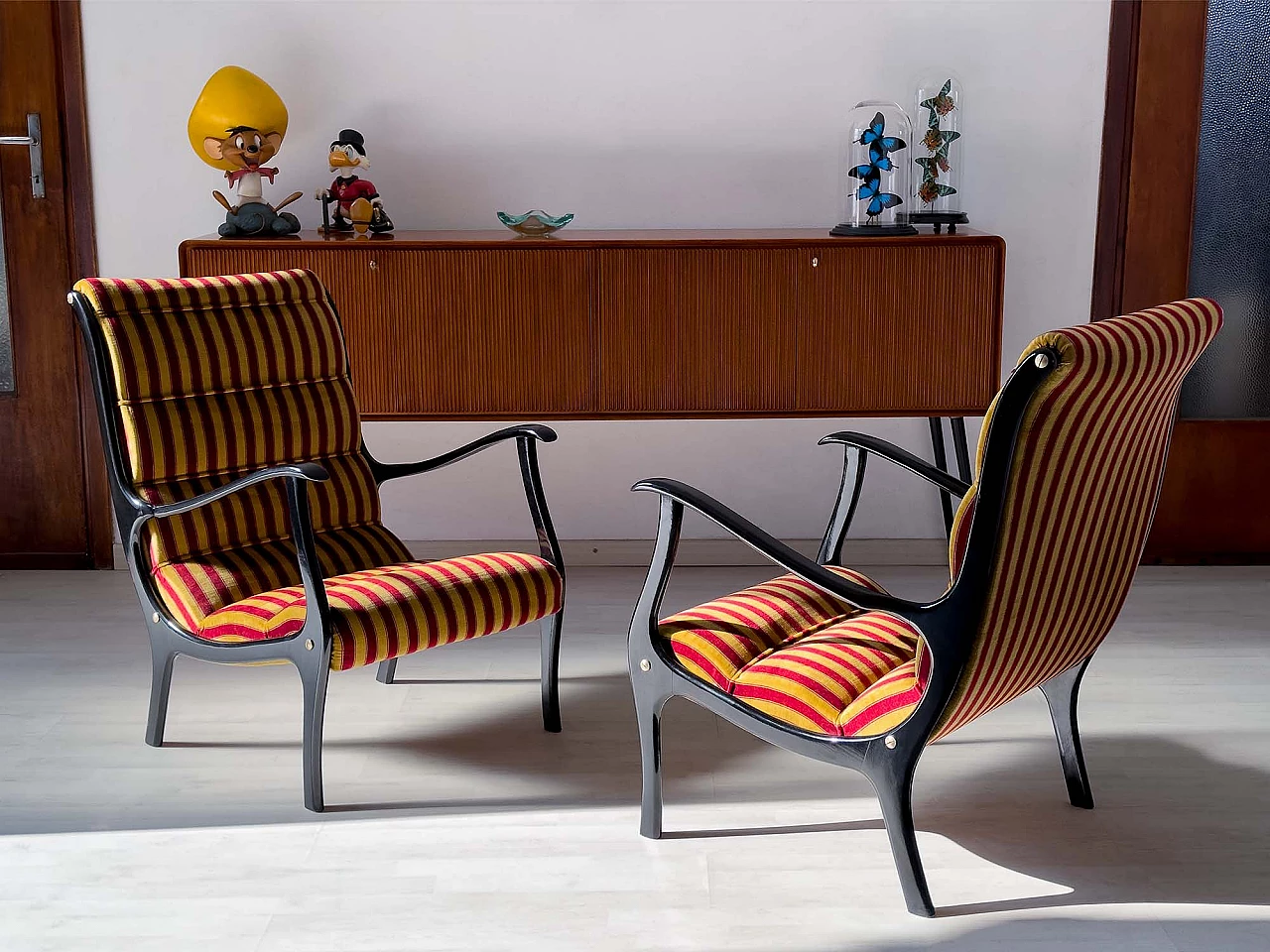 Pair of Mitzi armchairs by Ezio Longhi for Elam, 1950s 7