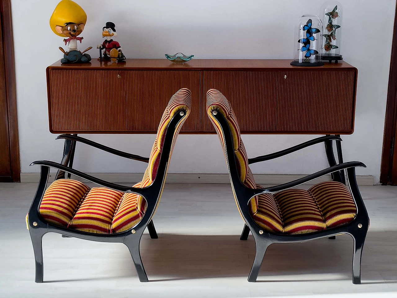 Pair of Mitzi armchairs by Ezio Longhi for Elam, 1950s 8