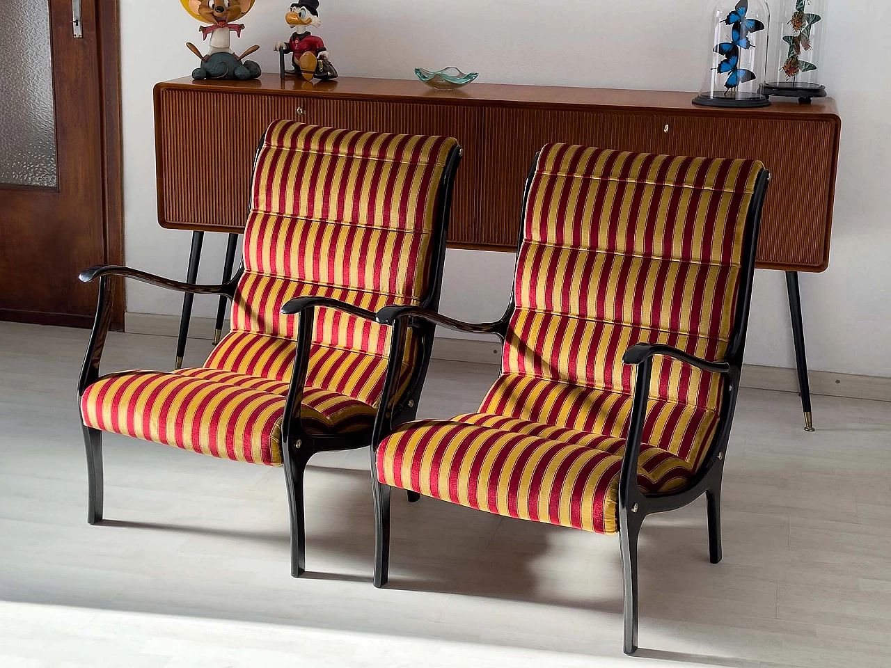 Pair of Mitzi armchairs by Ezio Longhi for Elam, 1950s 10
