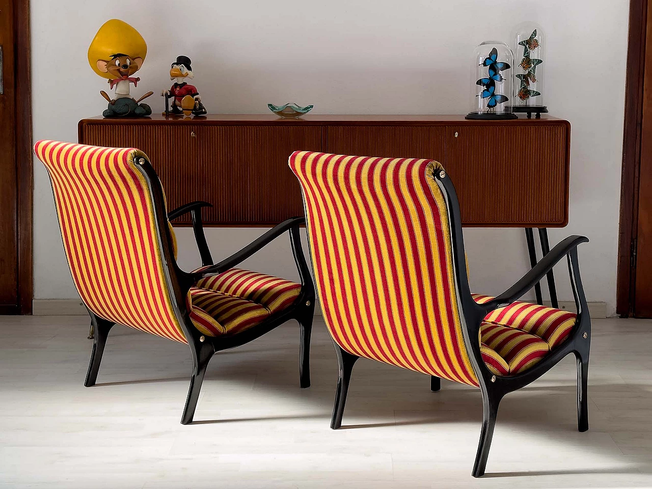 Pair of Mitzi armchairs by Ezio Longhi for Elam, 1950s 11