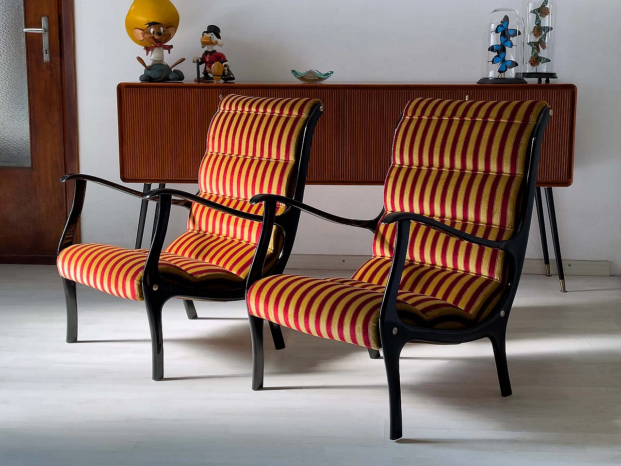 Pair of Mitzi armchairs by Ezio Longhi for Elam, 1950s 13