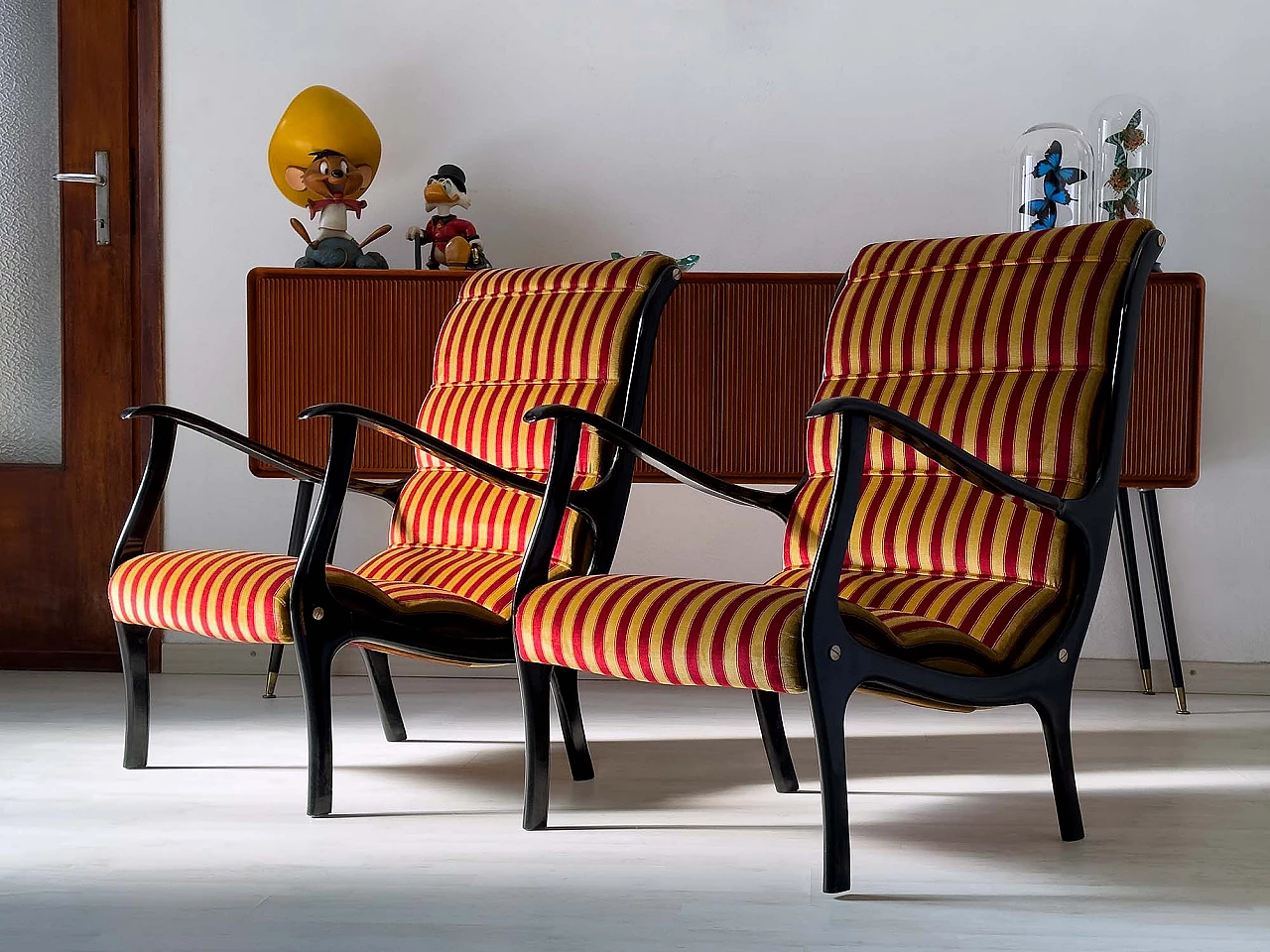 Pair of Mitzi armchairs by Ezio Longhi for Elam, 1950s 14