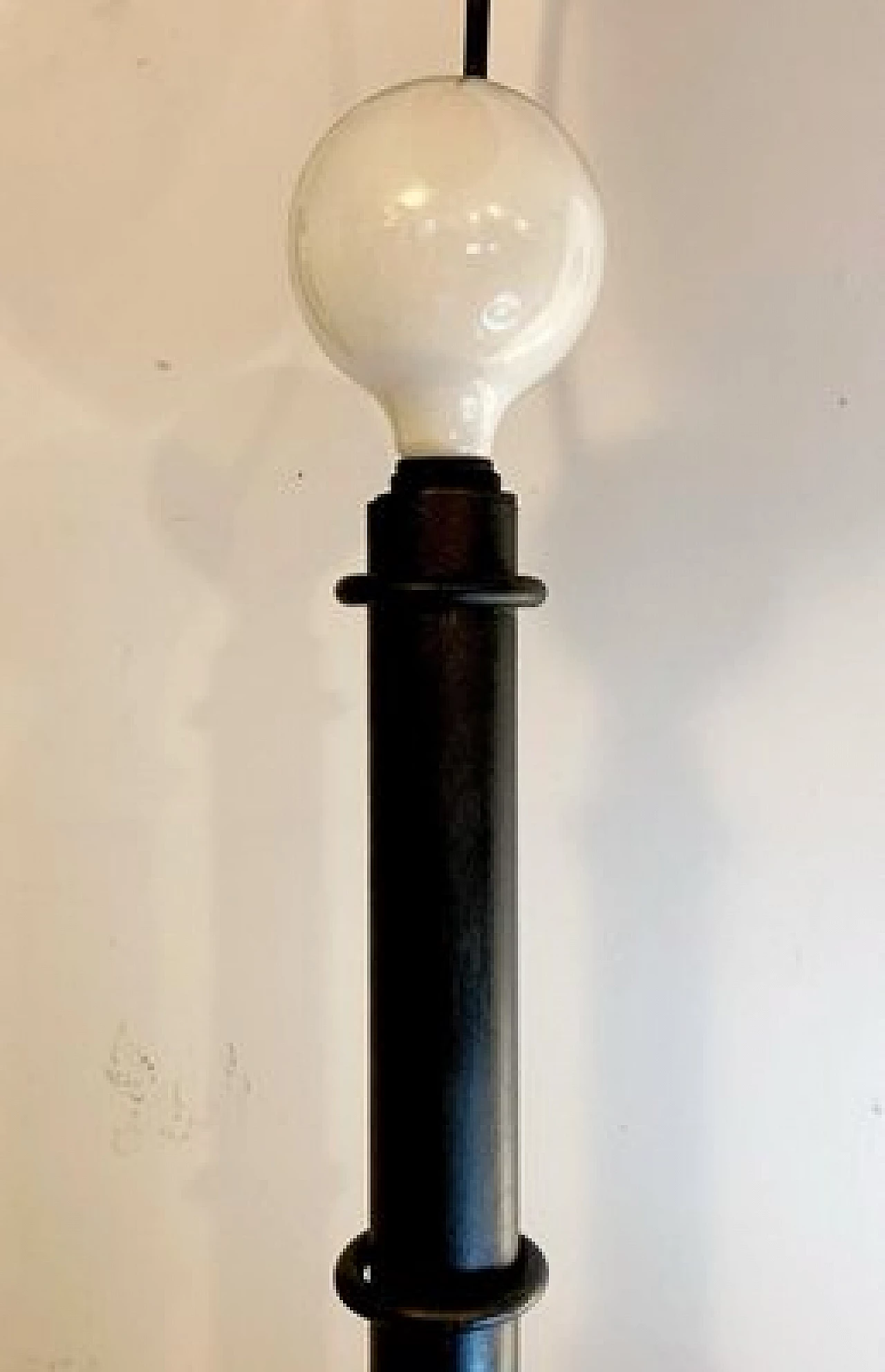 Black painted metal and copper floor lamp, 1980s 7