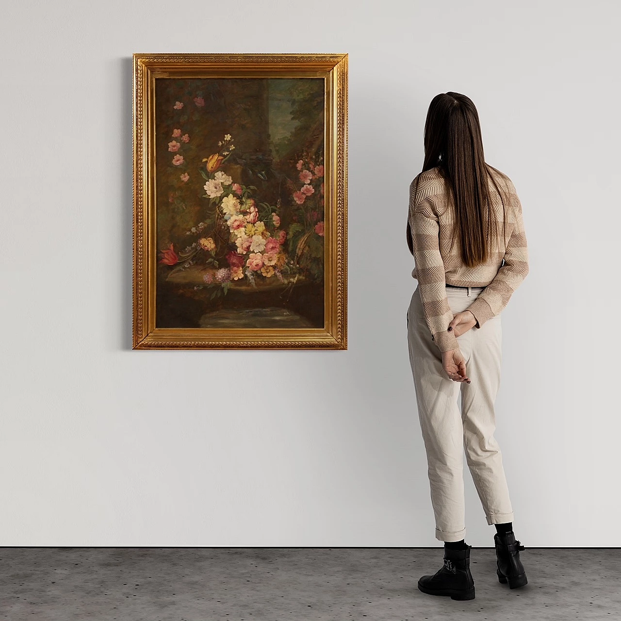 Still life with flowers, oil painting on masonite 4