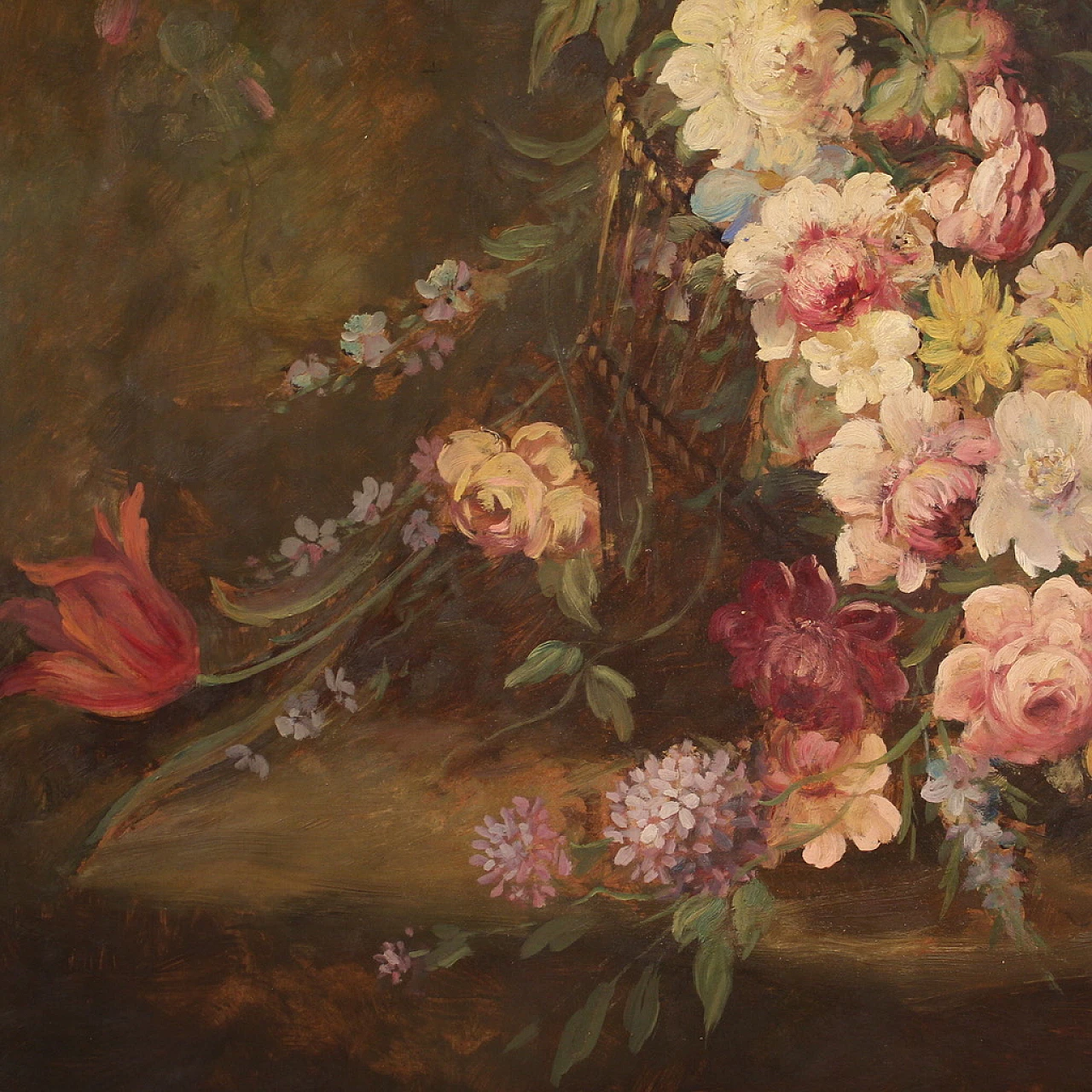 Still life with flowers, oil painting on masonite 7