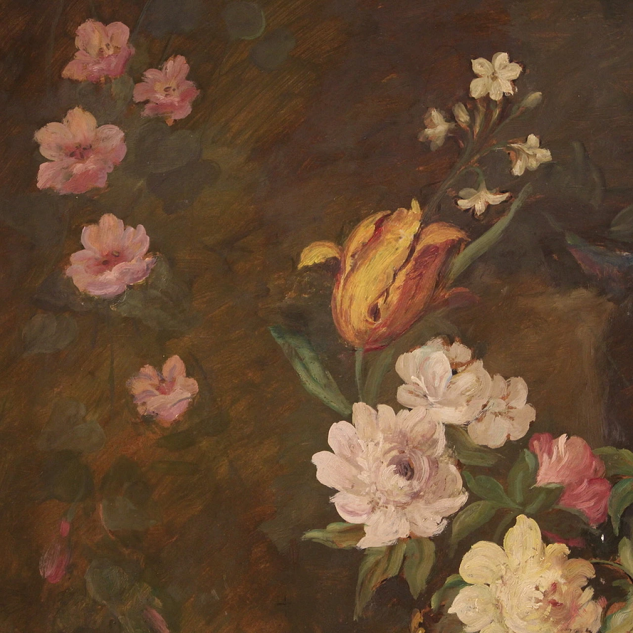 Still life with flowers, oil painting on masonite 9