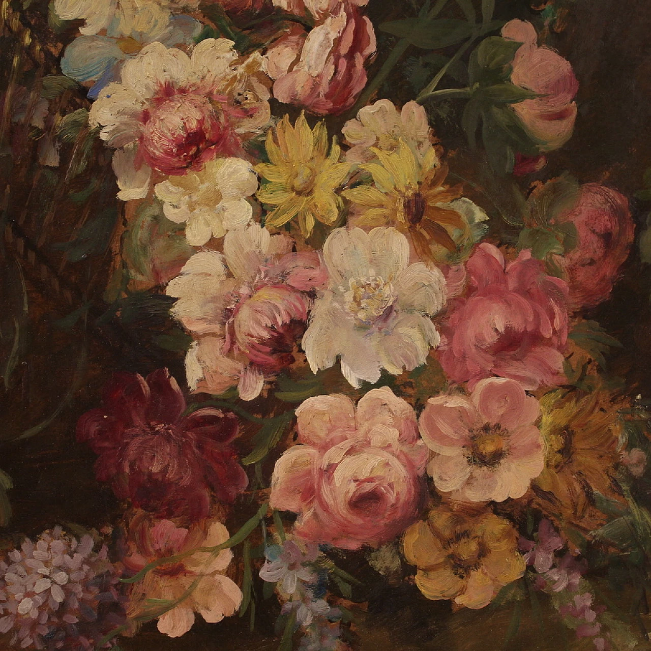 Still life with flowers, oil painting on masonite 10