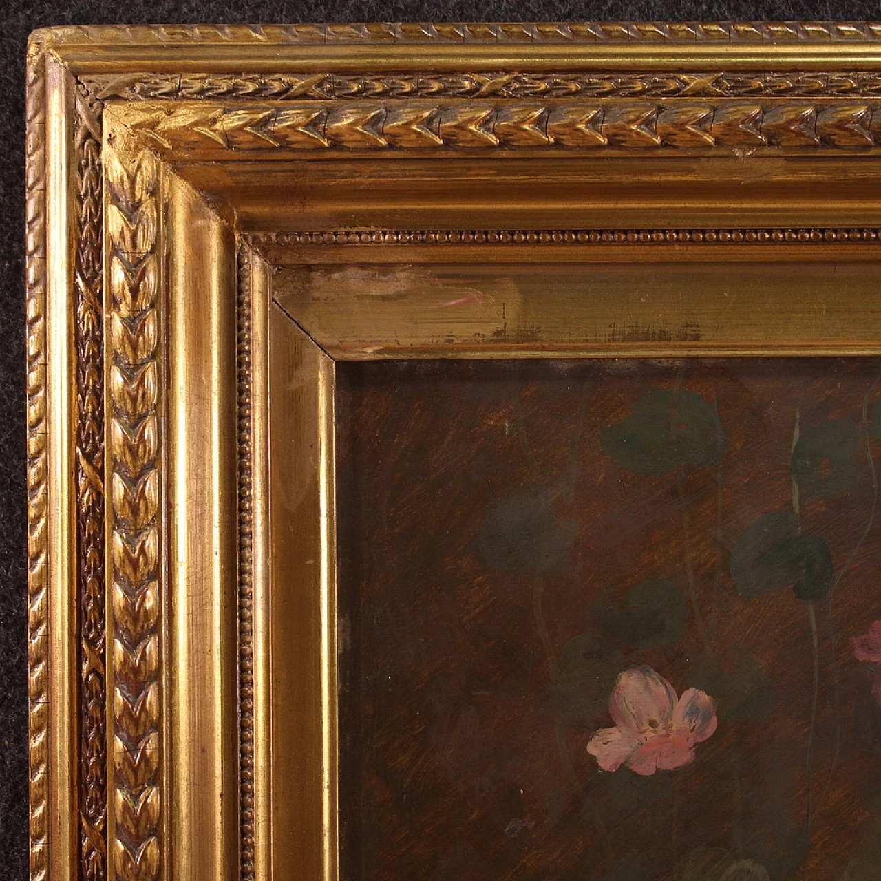 Still life with flowers, oil painting on masonite 12