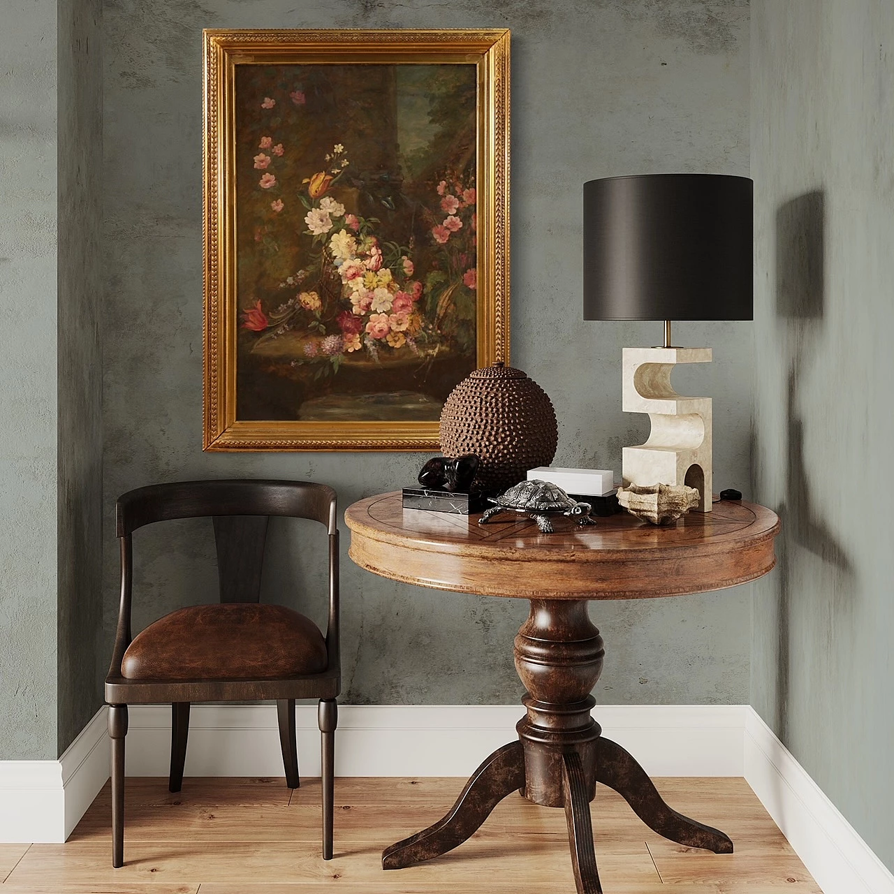 Still life with flowers, oil painting on masonite 13