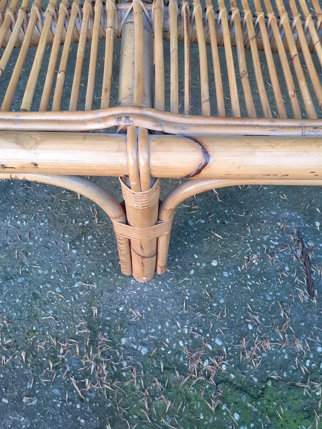 Bamboo sofa and pair of armchairs, 1970s 15