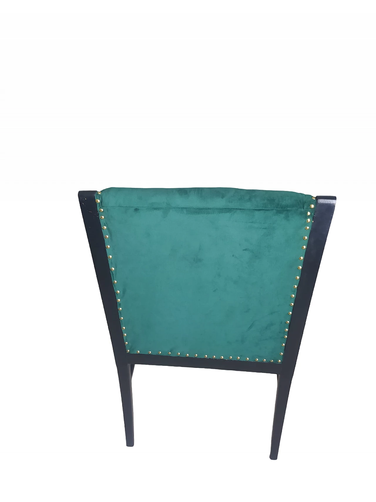 Ebonized wood and velvet armchair in the style of Gio Ponti, 1950s 3