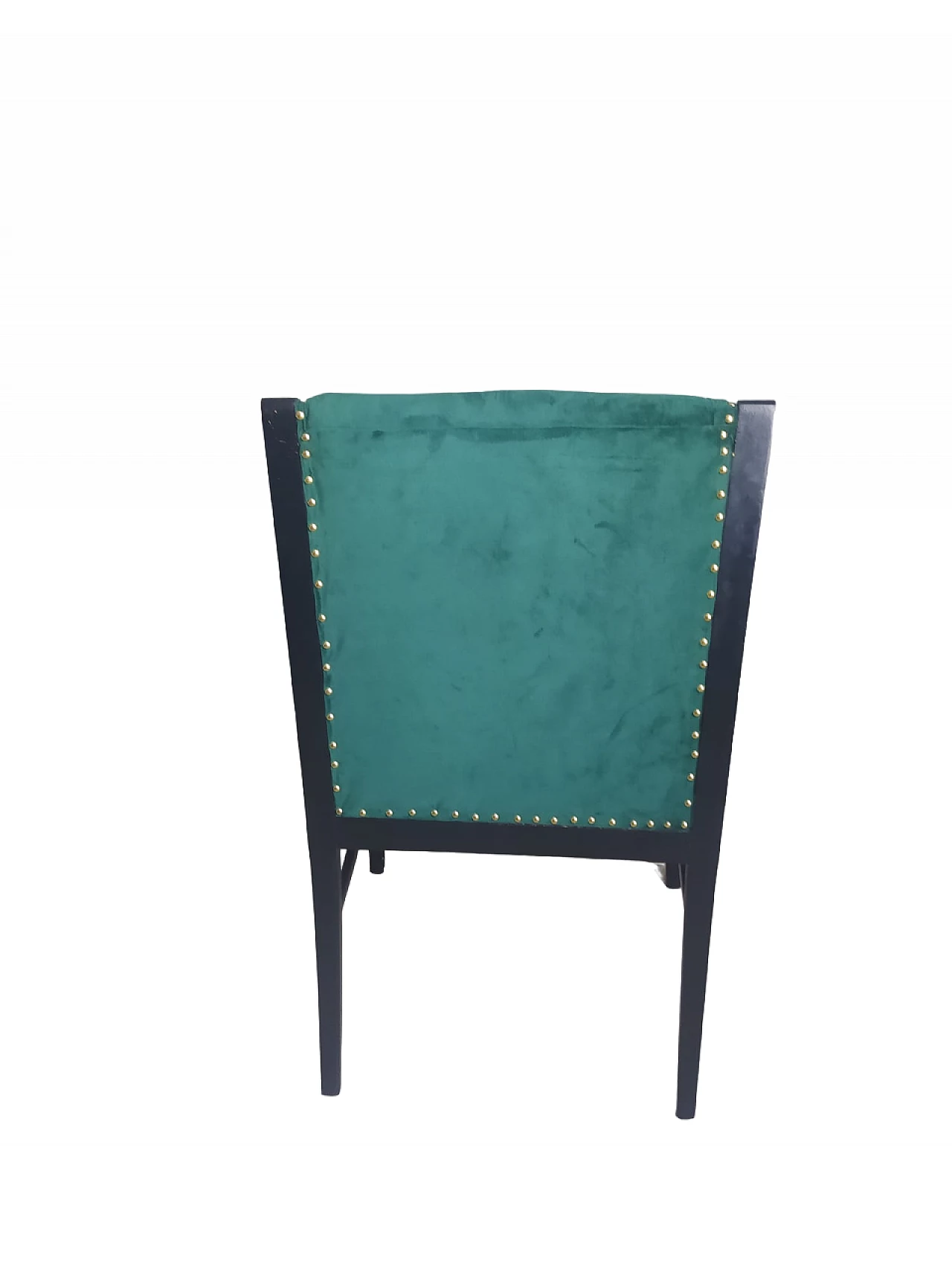 Ebonized wood and velvet armchair in the style of Gio Ponti, 1950s 6