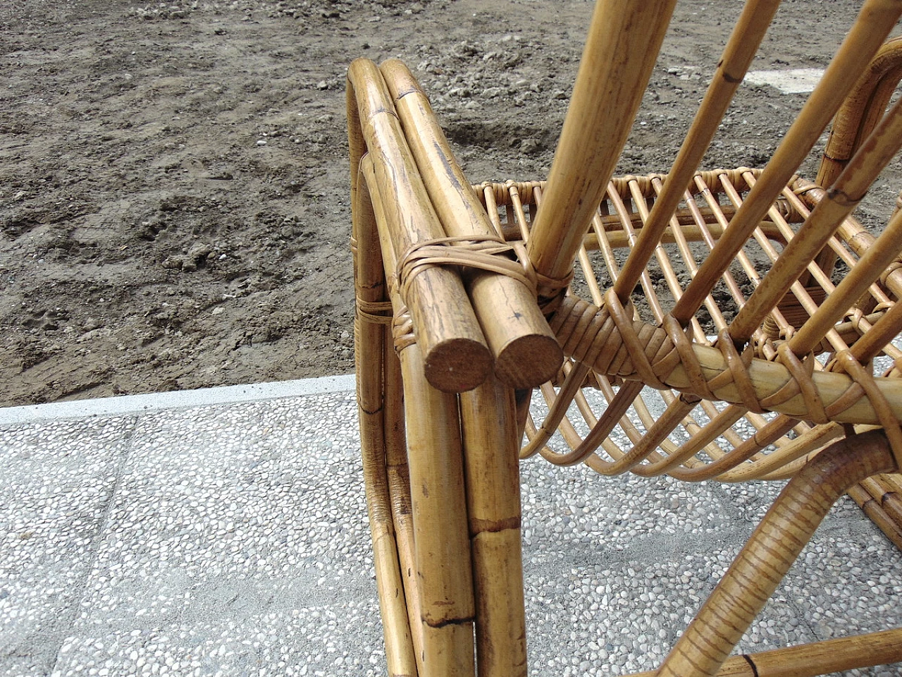 4 Bamboo armchairs, 1970s 8