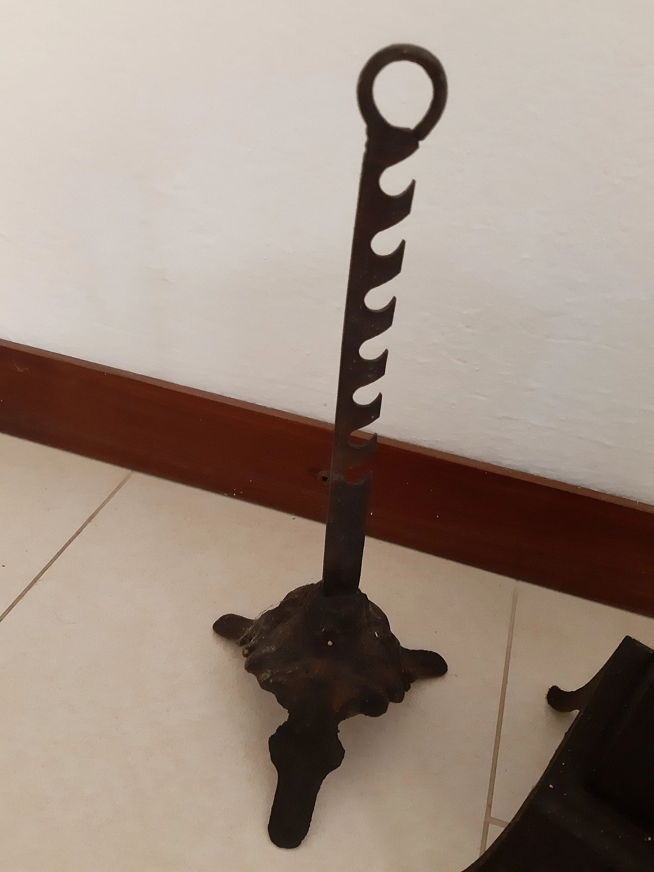 Girarrosto da camino in ghisa, inizio '900 1