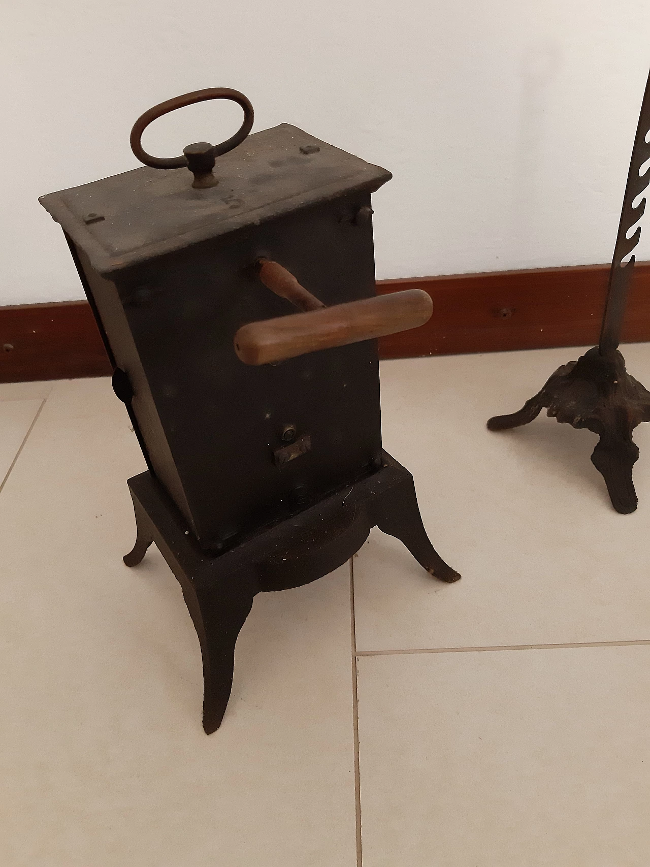 Girarrosto da camino in ghisa, inizio '900 4