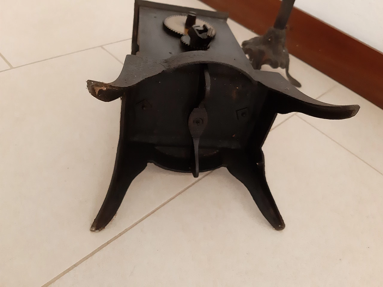 Girarrosto da camino in ghisa, inizio '900 6