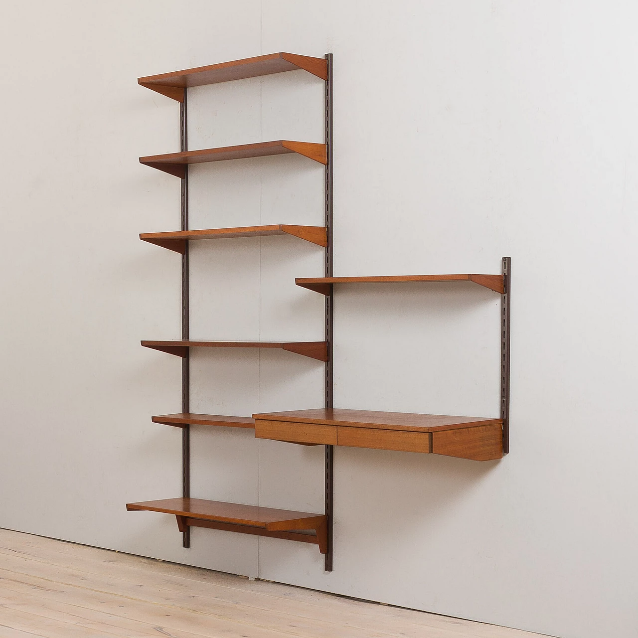 Teak bookcase with desk by Kai Kristiansen for FM Møbler, 1960s 3