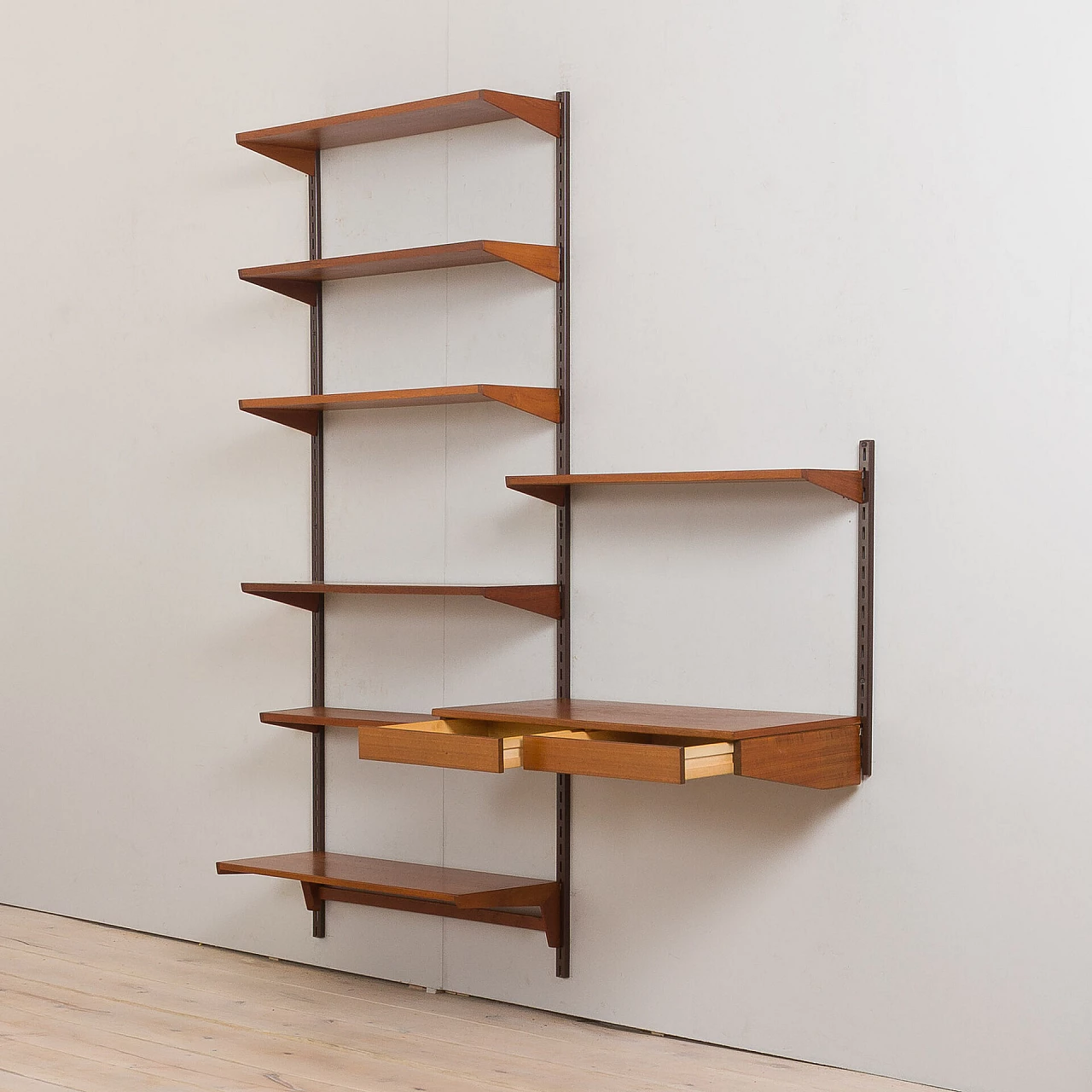 Teak bookcase with desk by Kai Kristiansen for FM Møbler, 1960s 4