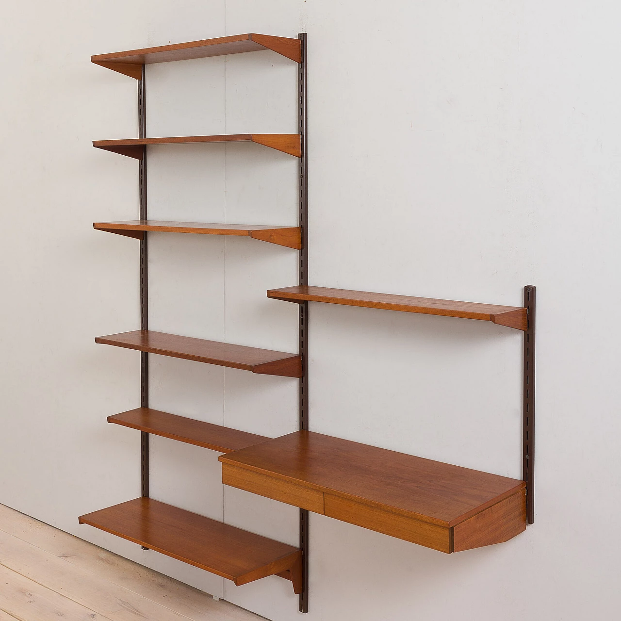 Teak bookcase with desk by Kai Kristiansen for FM Møbler, 1960s 6