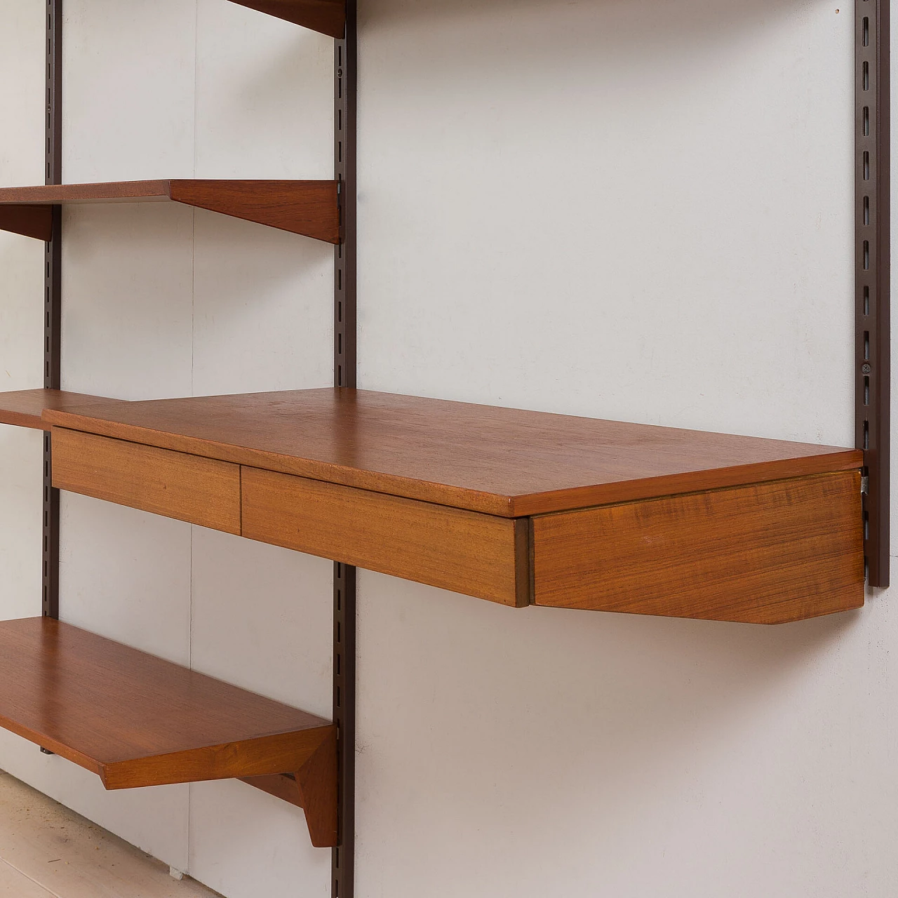 Teak bookcase with desk by Kai Kristiansen for FM Møbler, 1960s 8