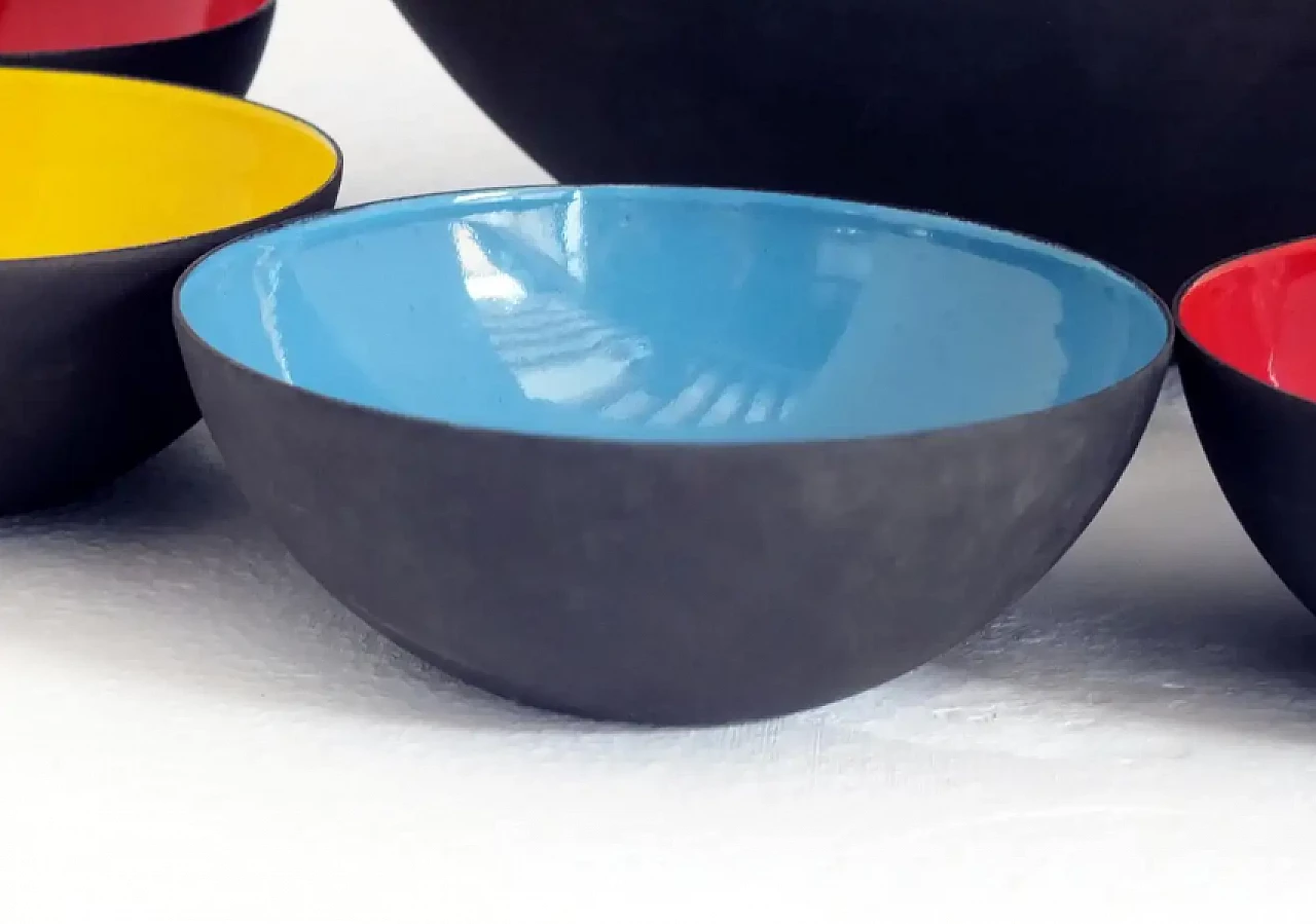 7 Coloured metal bowls by Herbert Krenchel, 1950s 7