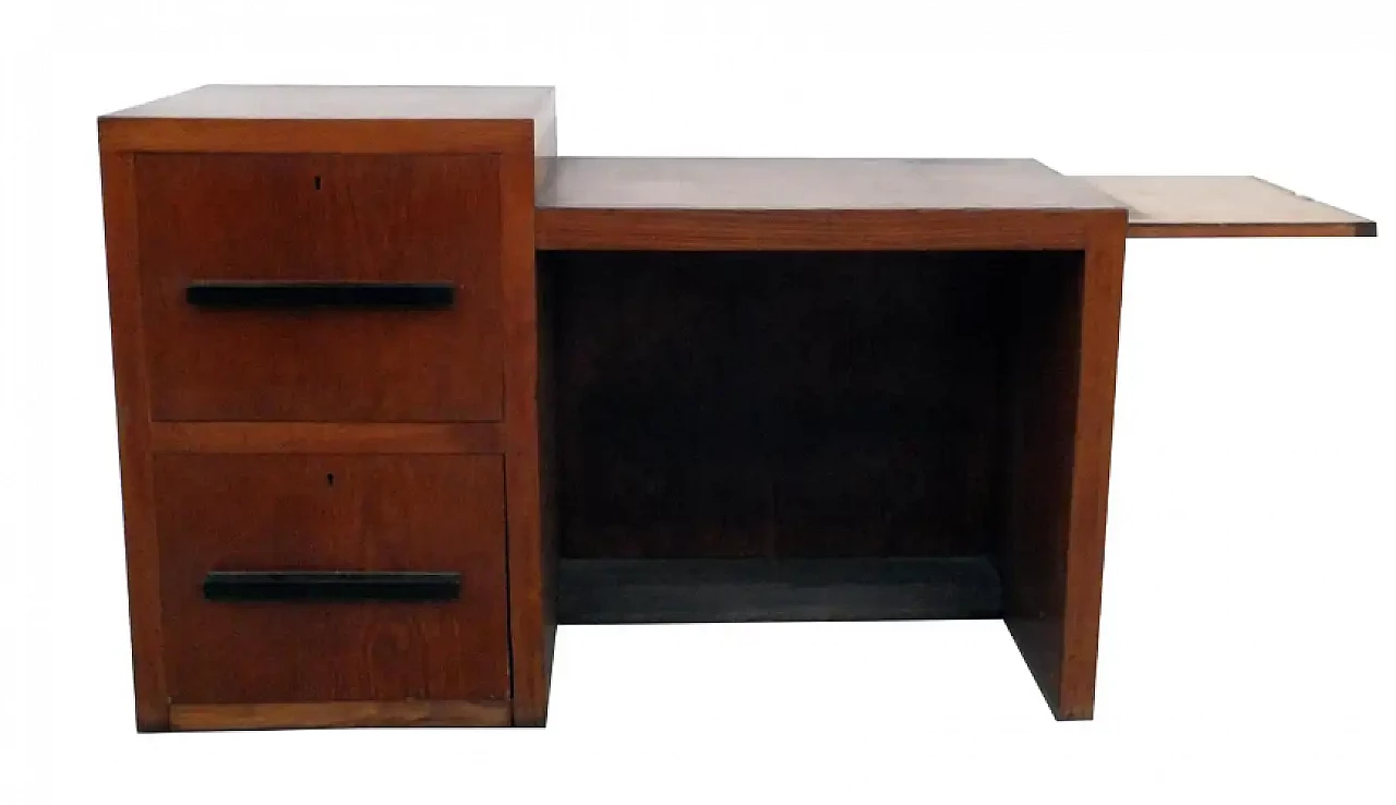 Walnut writing desk attributed to Pagano, 1930s 8