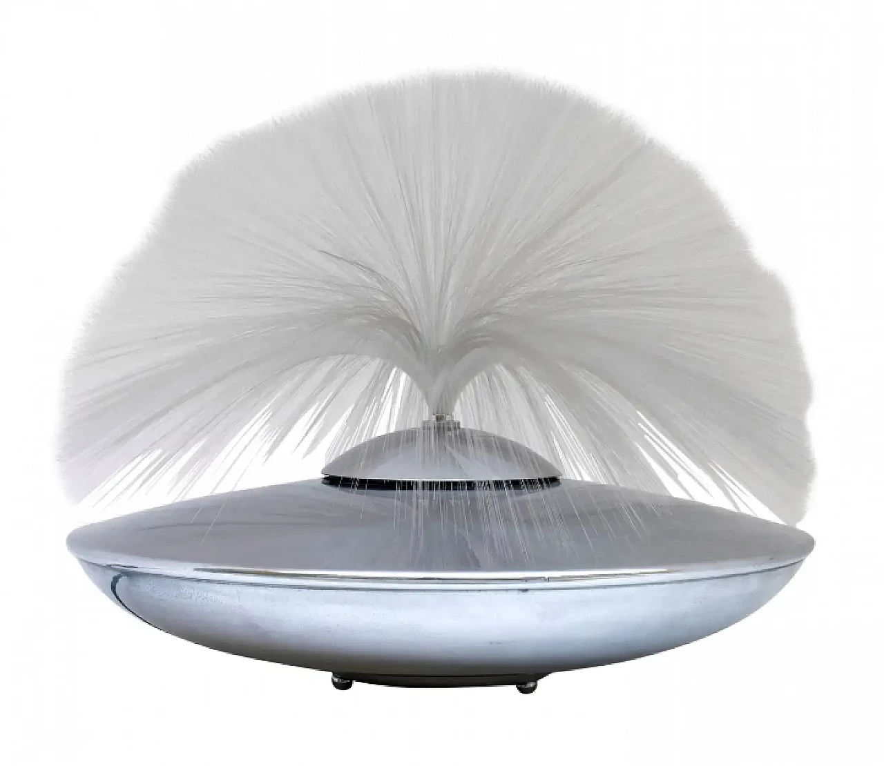 Lampada in metallo in fibra ottica, anni '70 1