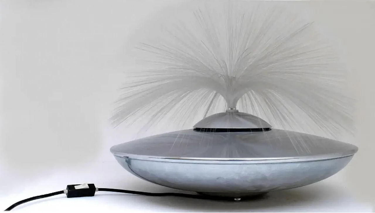 Lampada in metallo in fibra ottica, anni '70 3