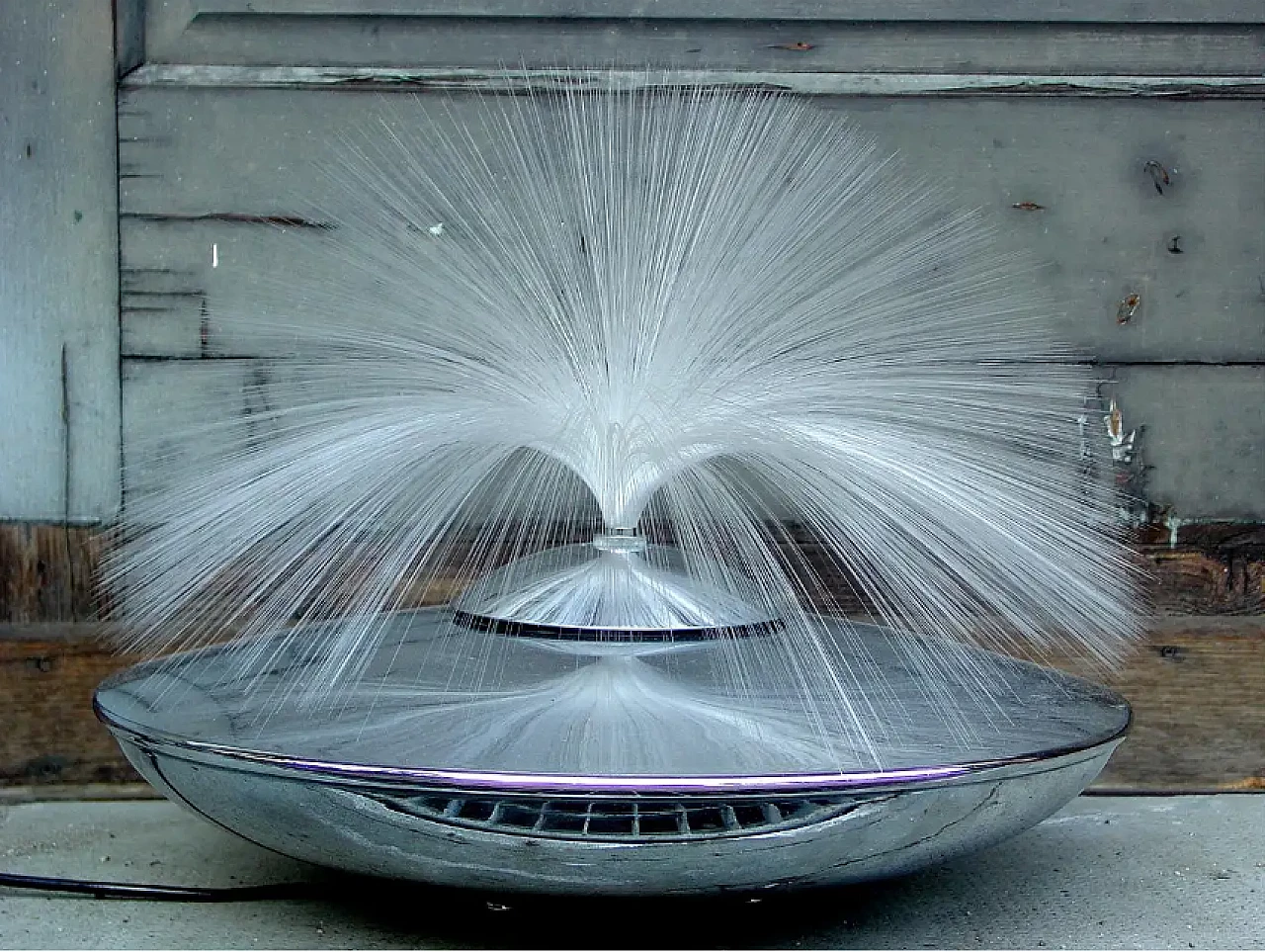 Lampada in metallo in fibra ottica, anni '70 4