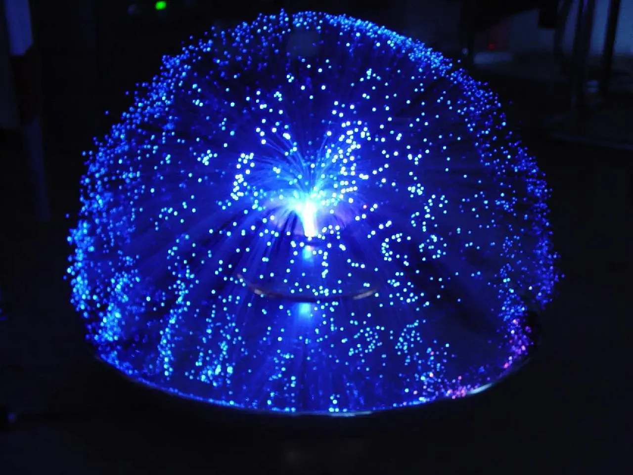 Lampada in metallo in fibra ottica, anni '70 8